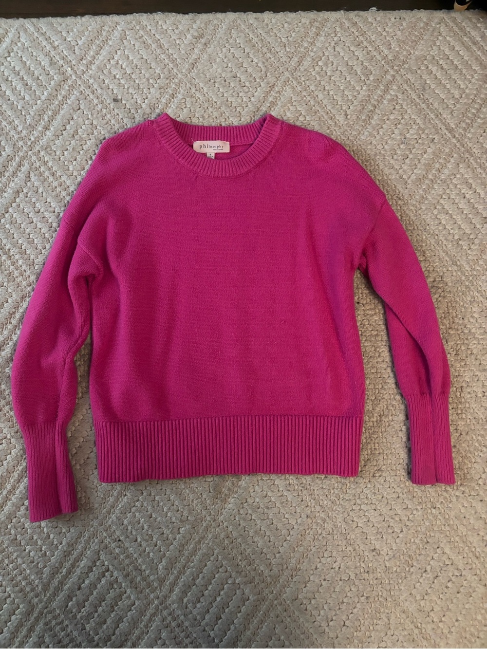 Philosophy Bright Pink Crewneck Sweater